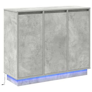 vidaXL Komoda LED Betonowy szary 90 x 32 x 75 cm Drewno inżynieryjne