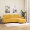 vidaXL 3-osobowa sofa z podn&oacute;żkiem, jasnoż&oacute;łty, 180 cm, aksamit