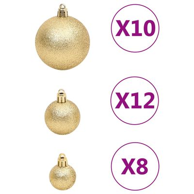 vidaXL 111-cz. zestaw ozdób świątecznych, złoty, polistyren
