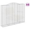 vidaXL Kosze gabionowe, 8 szt, 300x50x220/240 cm, galwanizowane żelazo