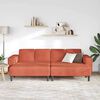 vidaXL Sofa materiałowa z poduszką Czerwono-pomarańczowy 208 cm