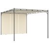 vidaXL Altana ogrodowa z zasłoną boczną, 4 x 3 x 2,25 m, kremowa