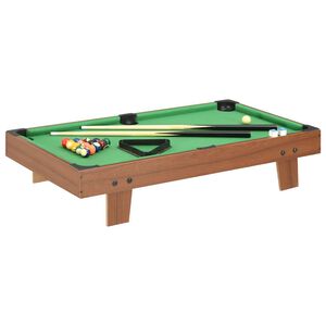 vidaXL Mini st&oacute;ł bilardowy na 3 nogach, 92x52x19 cm, brązowo-zielony