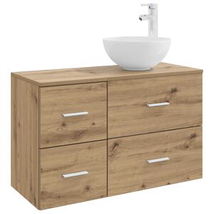 vidaXL Zestaw mebli łazienkowych 2 pcs Dąb artisan Drewno inżynieryjne