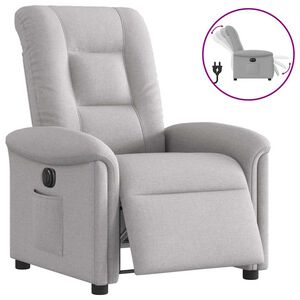 vidaXL Elektryczny fotel rozkładany Cloud Grey Fabric