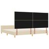 vidaXL Ramka ł&oacute;żka Z zagł&oacute;wkiem Kremowy 200 x 200 cm tkanina