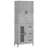vidaXL Witrynka, szarość betonu 69,5x34x180 cm materiał drewnopochodny
