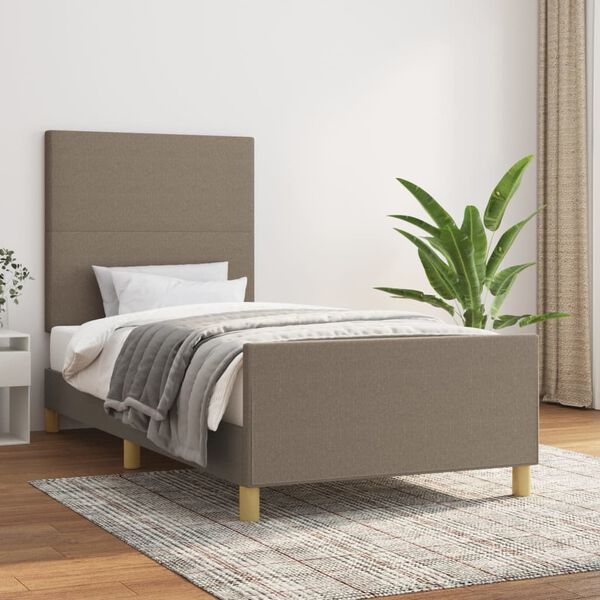 vidaXL Rama ł&oacute;żka bez materaca Taupe 90x190 cm Tkanina