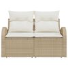 vidaXL Sofa Ogrodowa Beżowy 124 x 62 x 69 cm polirattan