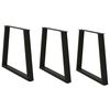 vidaXL Nogi do stołu jadalnego w kształcie litery V 3 szt. Czarne 80x(72-73,3) cm Stalowe