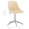 vidaXL Obrotowe krzesła stołowe, 4 szt., kremowe, obite aksamitem