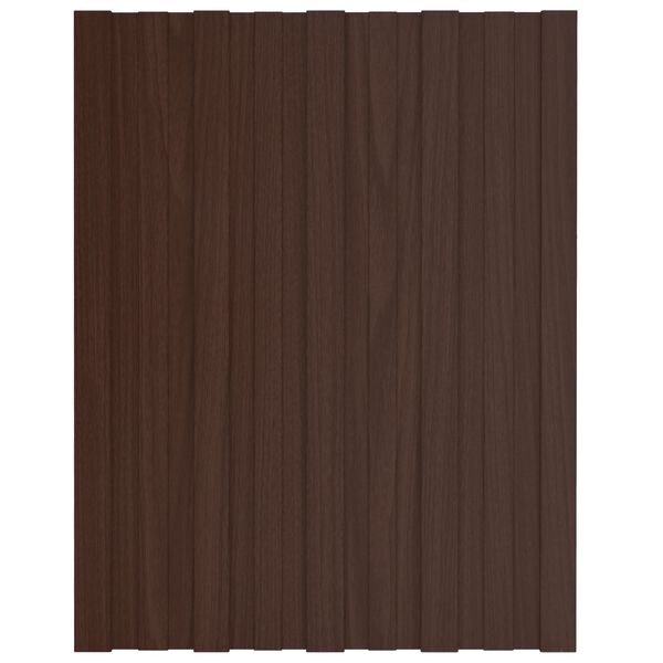 vidaXL Panel dachowy 12 pcs Brązowy 60 x 45 cm Stal galwanizowana
