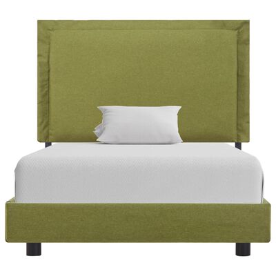 vidaXL Rama łóżka, zielona, tapicerowana tkaniną, 90 x 200 cm