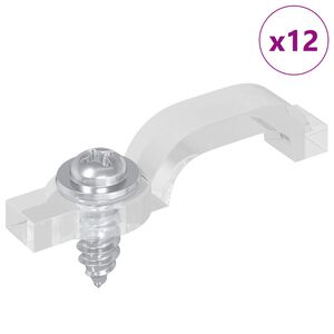 vidaXL Klipsy LED Strip 23,8 mm 12 szt. przezroczysty Plastik i żelazo