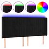 vidaXL Zagł&oacute;wek do ł&oacute;żka z LED, czarny, 183x16x118/128 cm, aksamit