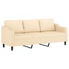 vidaXL 3-osobowa sofa z podn&oacute;żkiem, kremowa, 210 cm, tkaniną