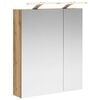 vidaXL Szafka z lustrem do łazienki Ze LED Lights Dąb rzemieślniczy