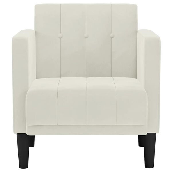 vidaXL Sofa Fotel z Podłokietnikami Kremowy 53 cm Aksamit