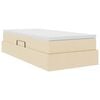 vidaXL Ł&oacute;żko z miejscem na przechowywanie i materacem Kremowy