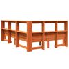 vidaXL Ł&oacute;żko z regałem, bez materaca, woskowy brąz, 120x190 cm, sosna