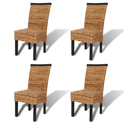 vidaXL Krzesła stołowe, 4 szt., abaka i lite drewno mango