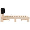 vidaXL Ramka ł&oacute;żka z tapicerowanym wezgłowiem Czarny 160 x 200 cm
