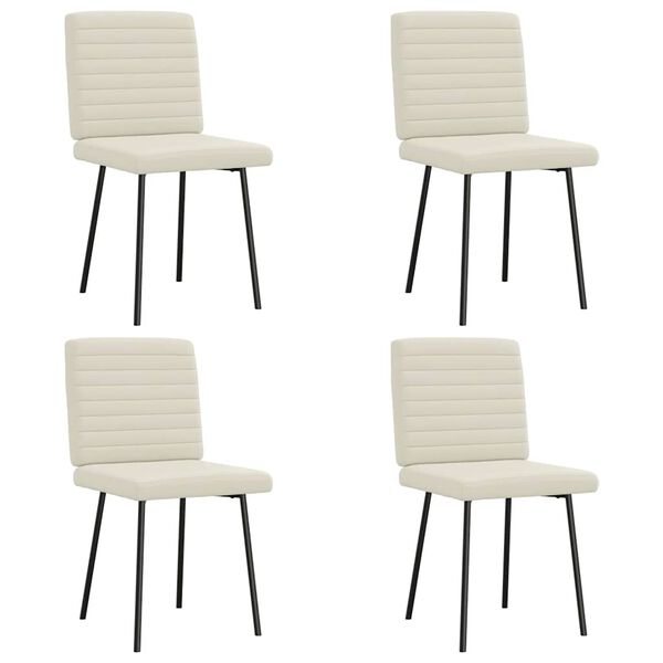 vidaXL Krzesła stołowe, 4 szt., kremowe, obite aksamitem