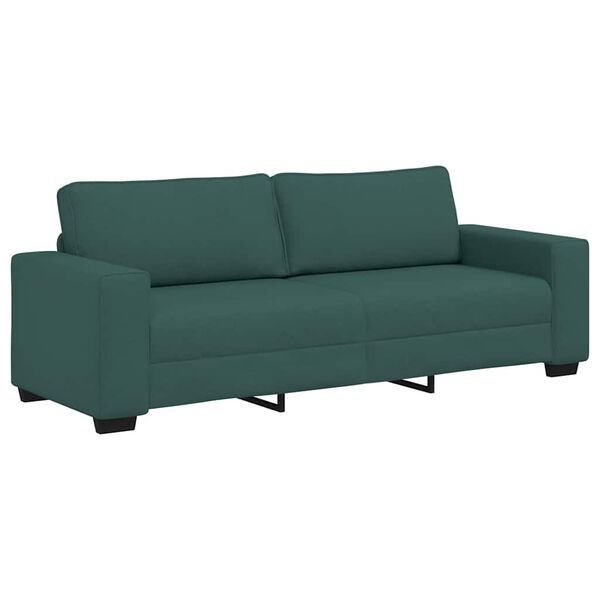 vidaXL Sofa 3-osobowa, ciemnozielona, 220x77x82 cm, tkaniną