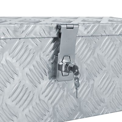 vidaXL Aluminiowa skrzynia, 48,5 x 14 x 20 cm, srebrna