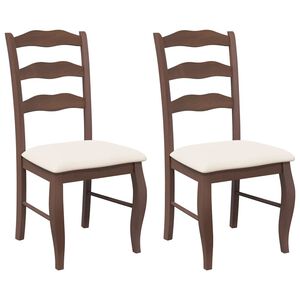 vidaXL Krzesła do jadalni z poduszkami 2 szt. lite drewno gumowe