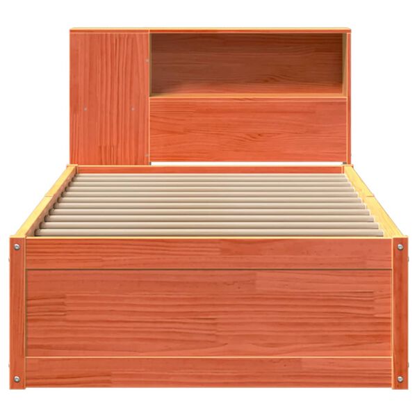 vidaXL Rama ł&oacute;żka bez materaca, woskowy brąz, 100x200 cm, lita sosna