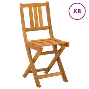 vidaXL Krzesła Bistro na Zewnątrz 8 szt. naturalny Lite Drewno Akacji
