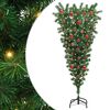vidaXL Odwr&oacute;cone sztuczne oświetlone choinka z zestawem bombek 120 cm