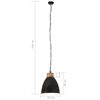 vidaXL Industrialna lampa wisząca, czarne żelazo i drewno, 35 cm, E27