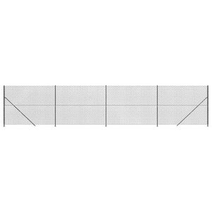 vidaXL Ogrodzenie z siatki, ze stopami słupk&oacute;w, antracytowe, 1,6x10 m