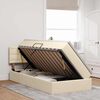 vidaXL Ł&oacute;żko z miejscem na przechowywanie i materacem Kremowy