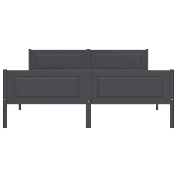 vidaXL Rama ł&oacute;żka z litego drewna sosnowego, szara, 160 x 200 cm