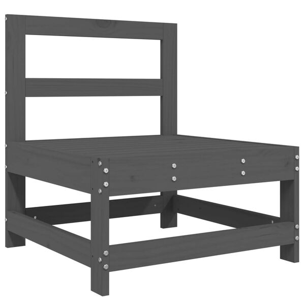 vidaXL Ogrodowa sofa środkowa, szara, lite drewno sosnowe