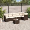 vidaXL 7-cz. zestaw wypoczynkowy do ogrodu, z poduszkami, brązowy