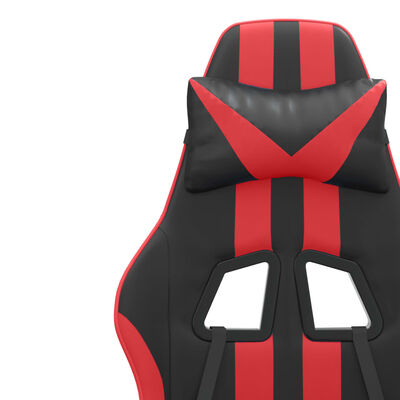 vidaXL Obrotowy fotel gamingowy z podnóżkiem, czarno-czerwony