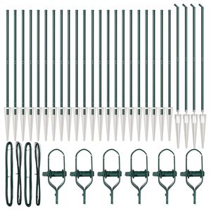 vidaXL Słupek ogrodzeniowy. Inny 26 pcs Szary 3,2 x 3,2 x 160 cm Stal