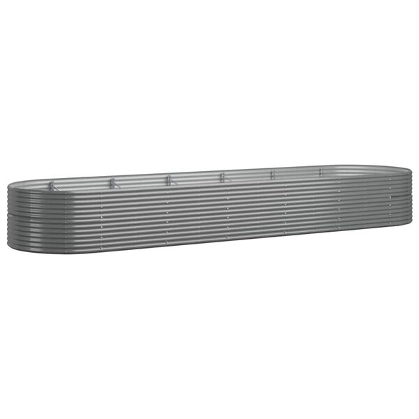 vidaXL Podwyższona donica, malowana proszkowo stal 510x140x68 cm szara