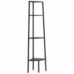 vidaXL Regał narożny, 4 p&oacute;łki, czarny, 45,5x31,5x150 cm