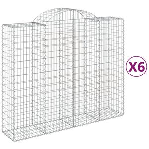vidaXL Kosze gabionowe, 6 szt, 200x50x160/180 cm, galwanizowane żelazo