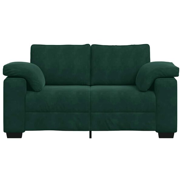 vidaXL Sofa dwuosobowa, ciemnozielona, 160x77x82 cm, aksamit