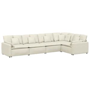 vidaXL Sofa modułowa z poduszkami aksamitna kremowa