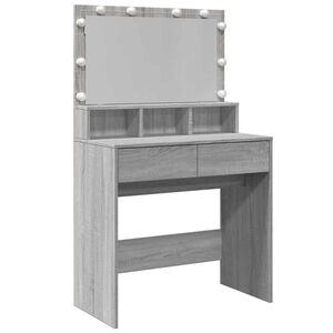 vidaXL Toaletka z oświetleniem LED, szary dąb sonoma, 80x41x134,5 cm