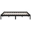 vidaXL Rama ł&oacute;żka, czarna, lite drewno sosnowe, 200 x 200 cm