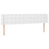 vidaXL Zagł&oacute;wek do ł&oacute;żka z LED, biały, 183x16x78/88 cm, sztuczna sk&oacute;ra