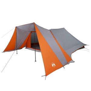 vidaXL Namiot Tipi 12-osobowy Szary i pomarańczowy tafta